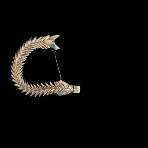 Silver Vintage Sterling Silver Fish Herringbone Skeleton Bracelet